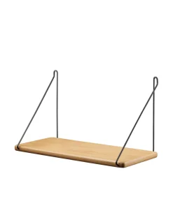 Ejvind A. Johansson B145 - Hylde m/beslag - Eg - Sort - 22 x 45- Hylder
