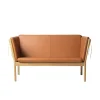 Erik Ole Jørgensen J148 - 2 pers. sofa - Eg - Cognac læder- 2 Personers Sofa