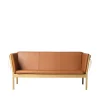 Erik Ole Jørgensen J149 - 3 pers. sofa - Eg - Cognac læder- 3 Personers Sofa