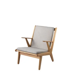 Poul M. Volther J53 - Lænestol - Eg - Light Grey- Lænestole