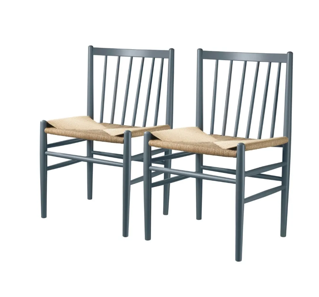 Jørgen Bækmark J80 - Stol - 2 stk - Bøg - Blue Grey- Spisebordsstole