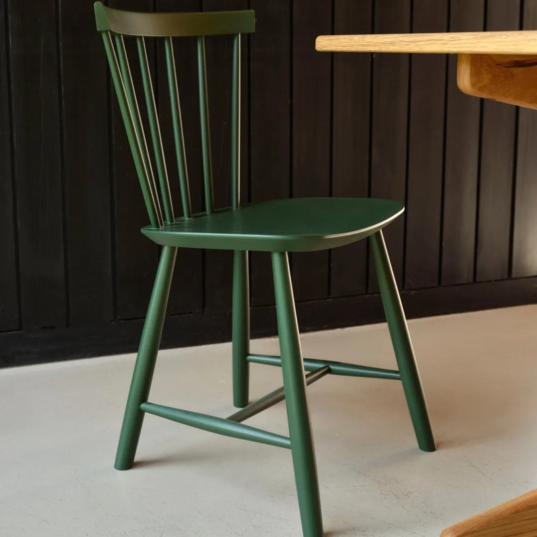 Poul M. Volther J46 - Stol - 2 stk - Bøg - Bottle Green- Spisebordsstole