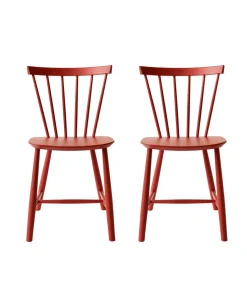 Poul M. Volther J46 - Stol - 2 stk - Bøg - Coral Red- Spisebordsstole