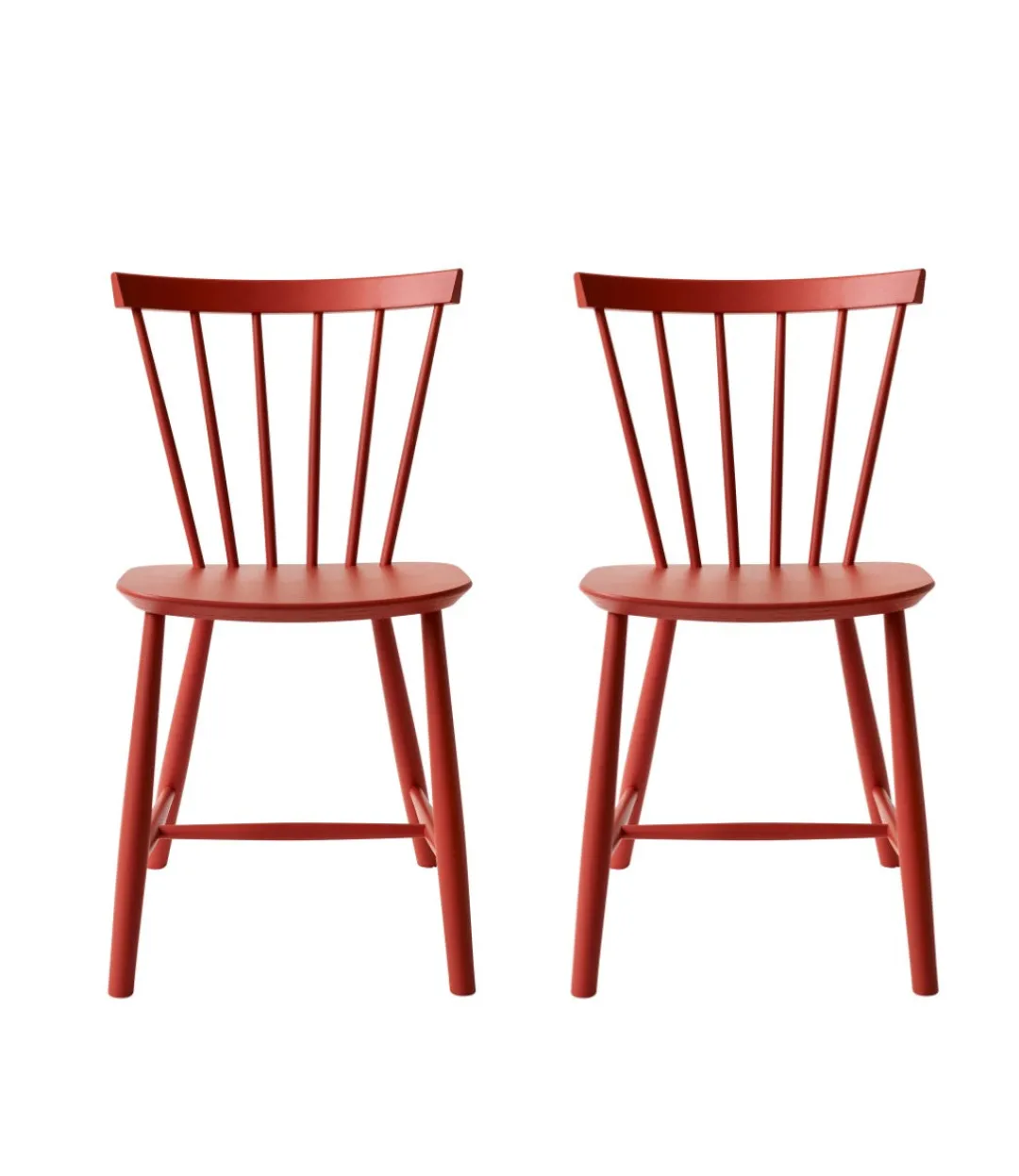 Poul M. Volther J46 - Stol - 2 stk - Bøg - Coral Red- Spisebordsstole