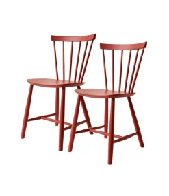 Poul M. Volther J46 - Stol - 2 stk - Bøg - Coral Red- Spisebordsstole