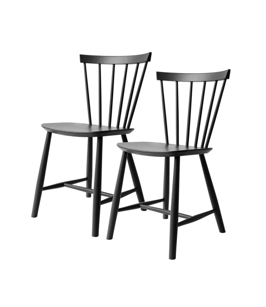 Poul M. Volther J46 - Stol - 2 stk - Bøg - Jet Black- Spisebordsstole