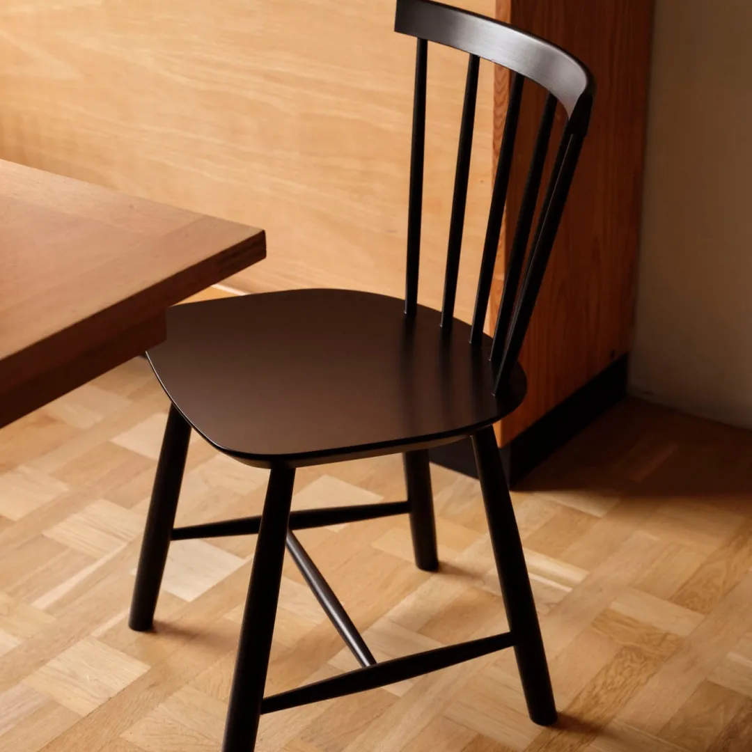 Poul M. Volther J46 - Stol - 2 stk - Bøg - Jet Black- Spisebordsstole