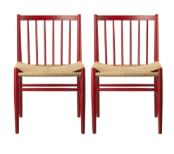Jørgen Bækmark J80 - Stol - 2 stk - Bøg - Ruby Red- Spisebordsstole