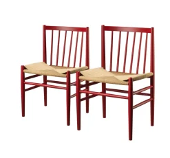 Jørgen Bækmark J80 - Stol - 2 stk - Bøg - Ruby Red- Spisebordsstole