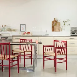Jørgen Bækmark J80 - Stol - 2 stk - Bøg - Ruby Red- Spisebordsstole