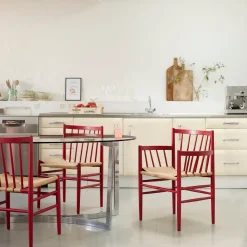 Jørgen Bækmark J80 - Stol - Bøg - Ruby Red- Spisebordsstole