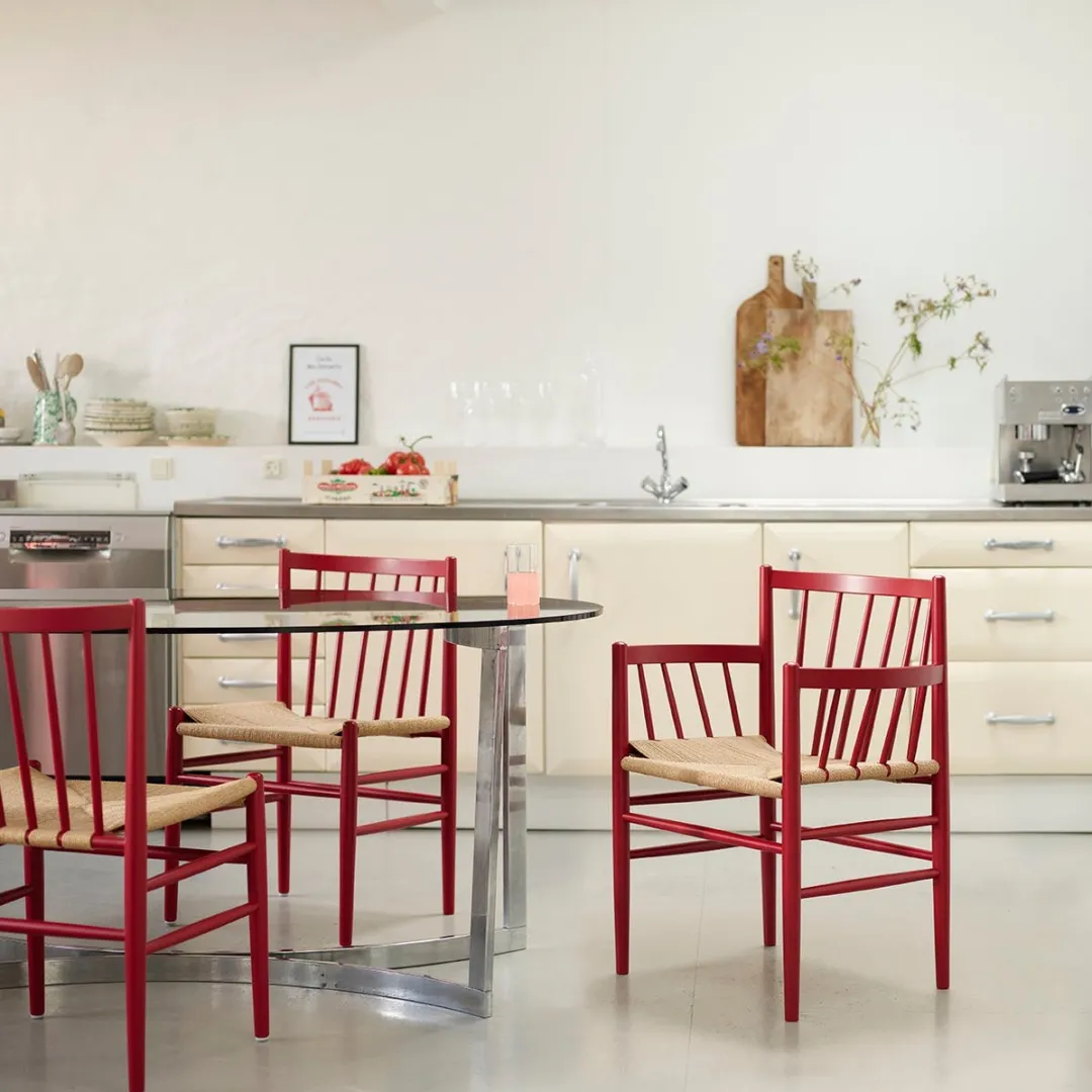Jørgen Bækmark J81 - Stol - Bøg - Ruby Red- Spisebordsstole