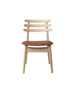 Poul M. Volther J48 - Stol - Eg - Cognac læder- Spisebordsstole