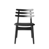 Poul M. Volther J48 - Stol - Eg - Jet Black - Sort læder- Spisebordsstole