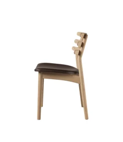 Poul M. Volther J48 - Stol - Eg - Mocca læder- Spisebordsstole