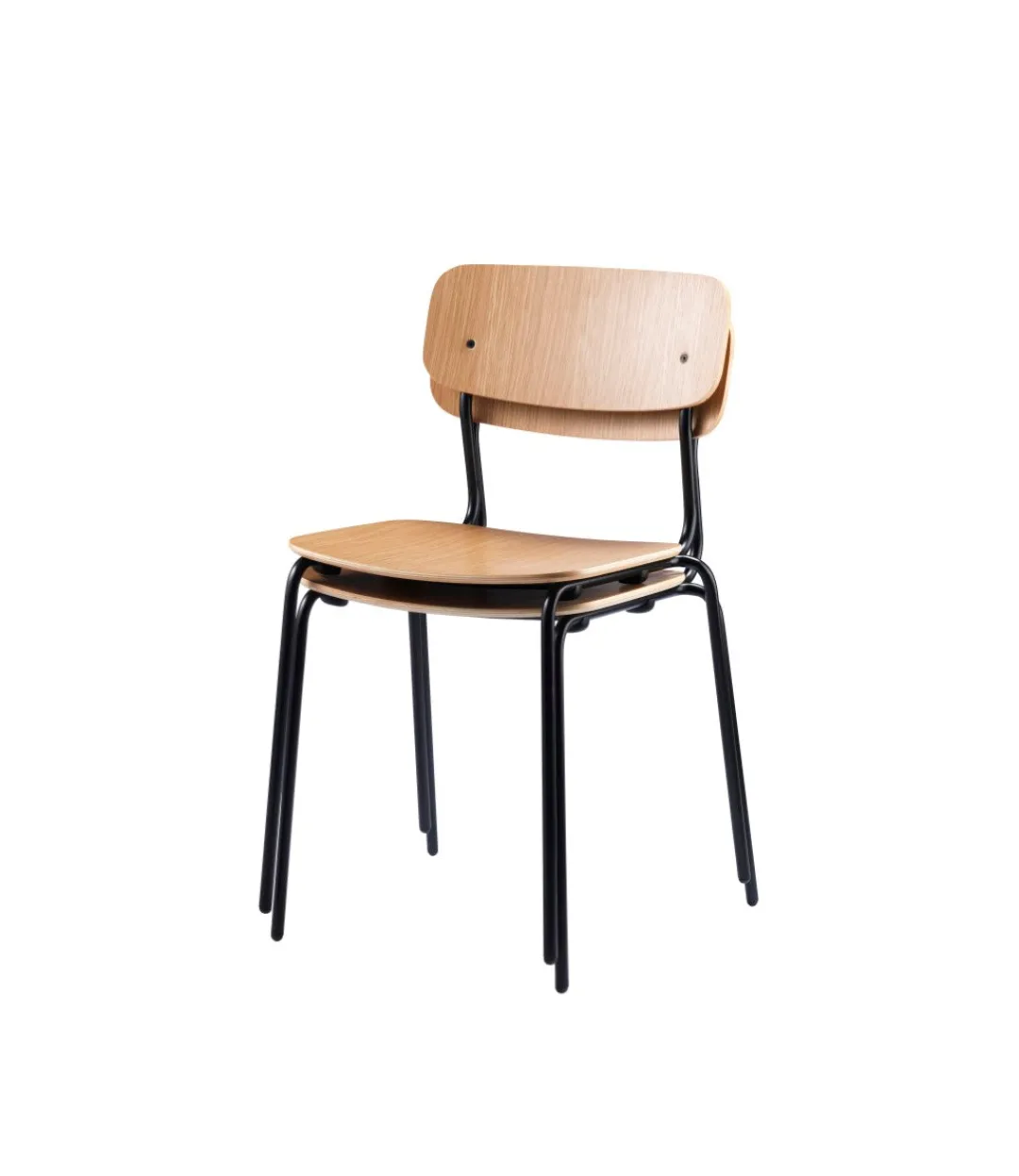 Jakob Thau J182 Holmen - Stabelstol - Stål - Eg - 4 stk.- Spisebordsstole