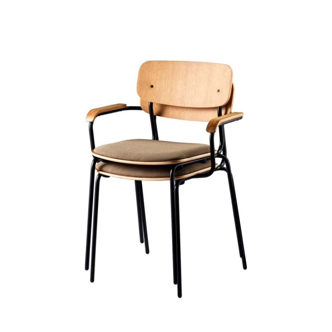 Jakob Thau J183 Holmen - Stabelstol m/armlæn - Taupe- Spisebordsstole