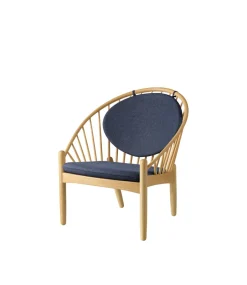 Poul M. Volther J166 Jørna - Stol - Eg - Dark Blue- Lænestole