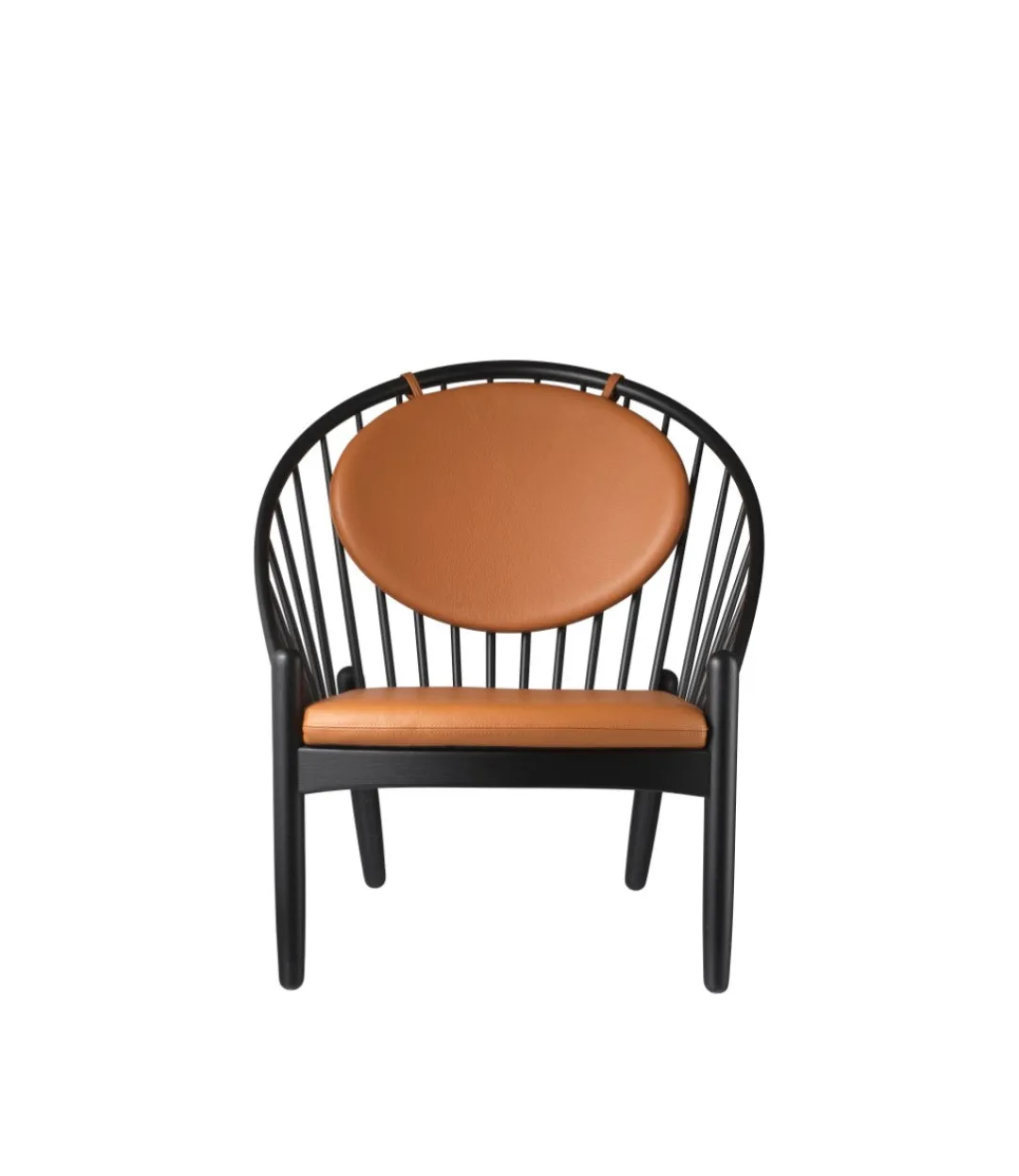 Poul M. Volther J166 Jørna - Stol - Jet Black - Cognac læder- Lænestole
