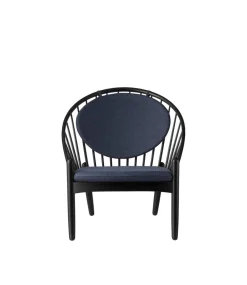 Poul M. Volther J166 Jørna - Stol - Jet Black - Dark Blue- Lænestole