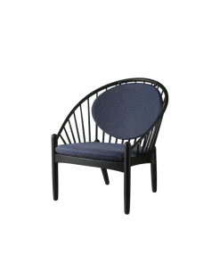 Poul M. Volther J166 Jørna - Stol - Jet Black - Dark Blue- Lænestole