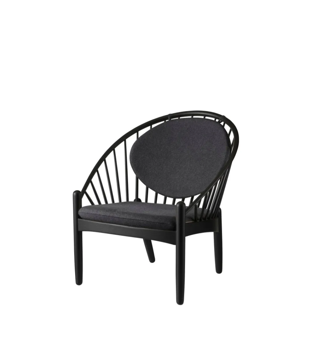 Poul M. Volther J166 Jørna - Stol - Jet Black - Dark Grey- Lænestole