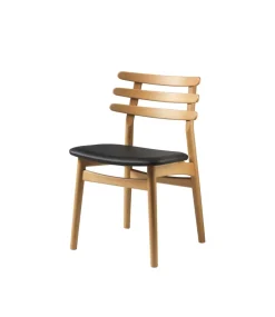 Poul M. Volther J48 Stol - Eg - Olieret - Læder - Sort- Spisebordsstole