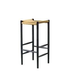 Jørgen Bækmark J164B - Barstol firkantet - Eg - Jet Black- Barstole