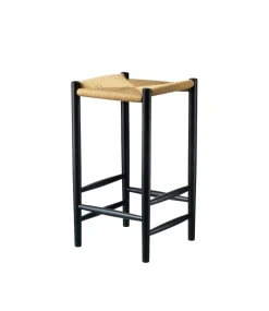 Jørgen Bækmark J164C - Counter firkantet - Eg - Jet Black- Barstole