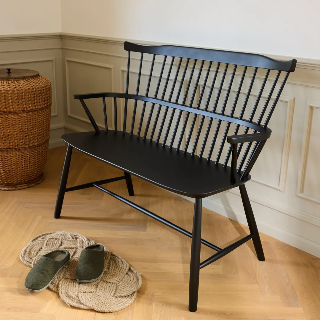 Børge Mogensen J52D - Bænk - Bøg - Jet Black- Bænke