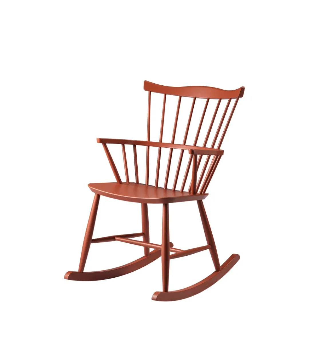 Børge Mogensen J52G - Gyngestol - Bøg - Brick Red- Lænestole