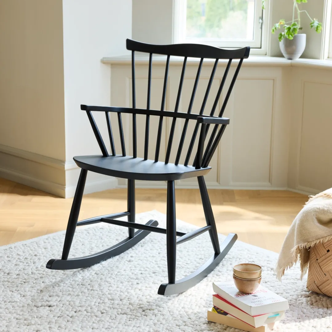 Børge Mogensen J52G - Gyngestol - Bøg - Jet Black- Lænestole