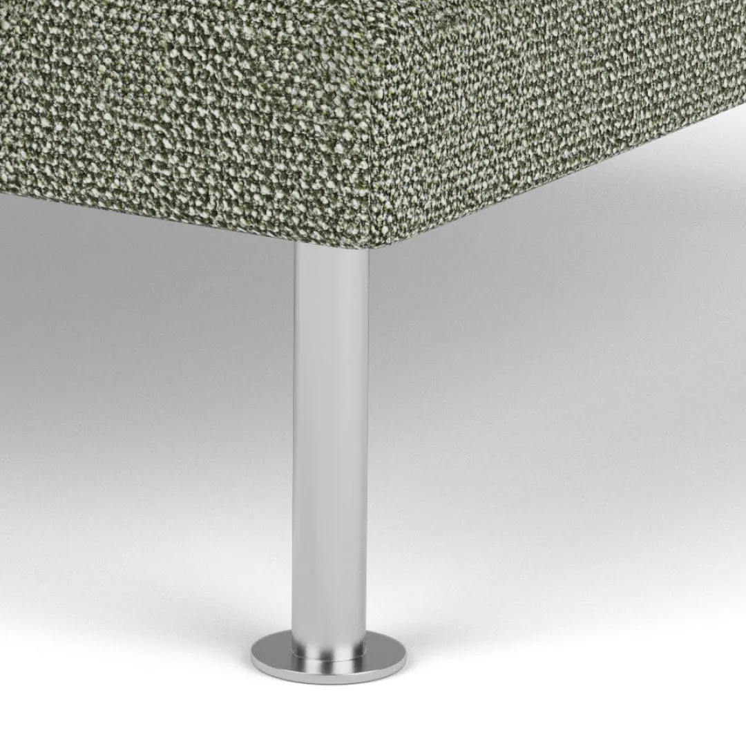 Unit10 L42 Firhøj - Puf - Stål - Green-Melange (56)- 3 Personers Sofa|2,5 Personers Sofa
