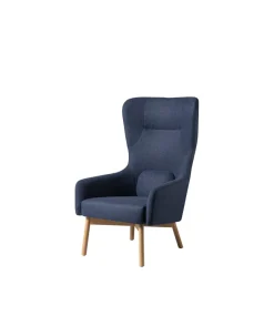 Foersom & Hiort-Lorenzen L35 Gesja - Øreklapstol - Eg - Dark Blue- Lænestole