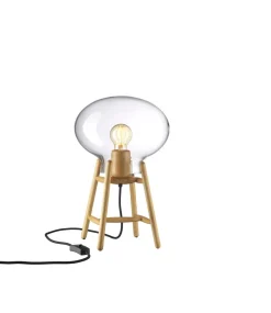Philip Bro & Dögg Gudmundsdottir U4 Hiti - Bordlampe - Eg - Klart glas- Bordlamper