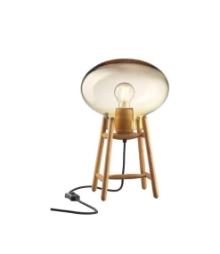 Philip Bro & Dögg Gudmundsdottir U4 Hiti - Bordlampe - Eg - Ravfarvet glas- Bordlamper