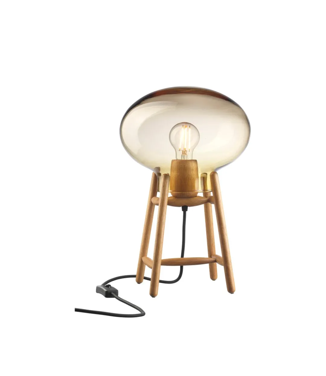 Philip Bro & Dögg Gudmundsdottir U4 Hiti - Bordlampe - Eg - Ravfarvet glas- Bordlamper