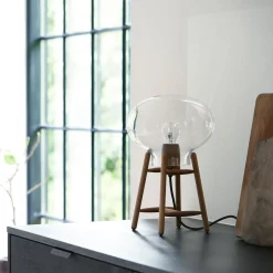 Philip Bro & Dögg Gudmundsdottir U4 Hiti - Bordlampe - Valnød - Klart glas- Bordlamper