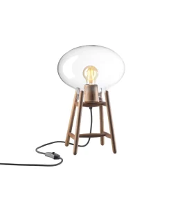 Philip Bro & Dögg Gudmundsdottir U4 Hiti - Bordlampe - Valnød - Klart glas- Bordlamper