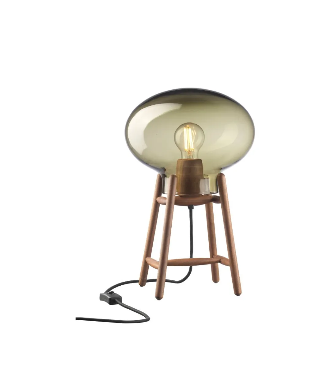 Philip Bro & Dögg Gudmundsdottir U4 Hiti - Bordlampe - Valnød - Røgfarvet glas- Bordlamper