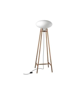 Philip Bro & Dögg Gudmundsdottir U5 Hiti - Gulvlampe - Valnød - Opalt glas- Gulvlamper